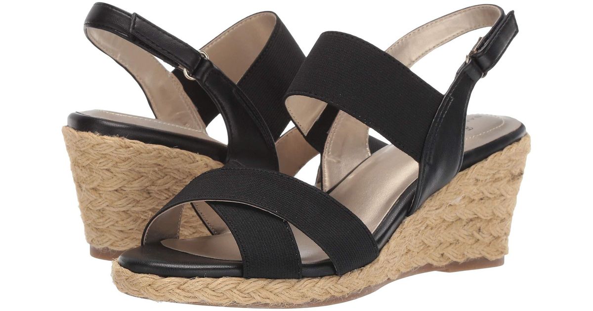 Bandolino Synthetic Footwear Hearsay Wedge Sandal in Black - Save 50% ...