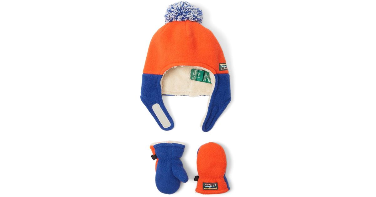 L.L. Bean Mountain Classic Fleece Hat And Mitten Set in Red Lyst