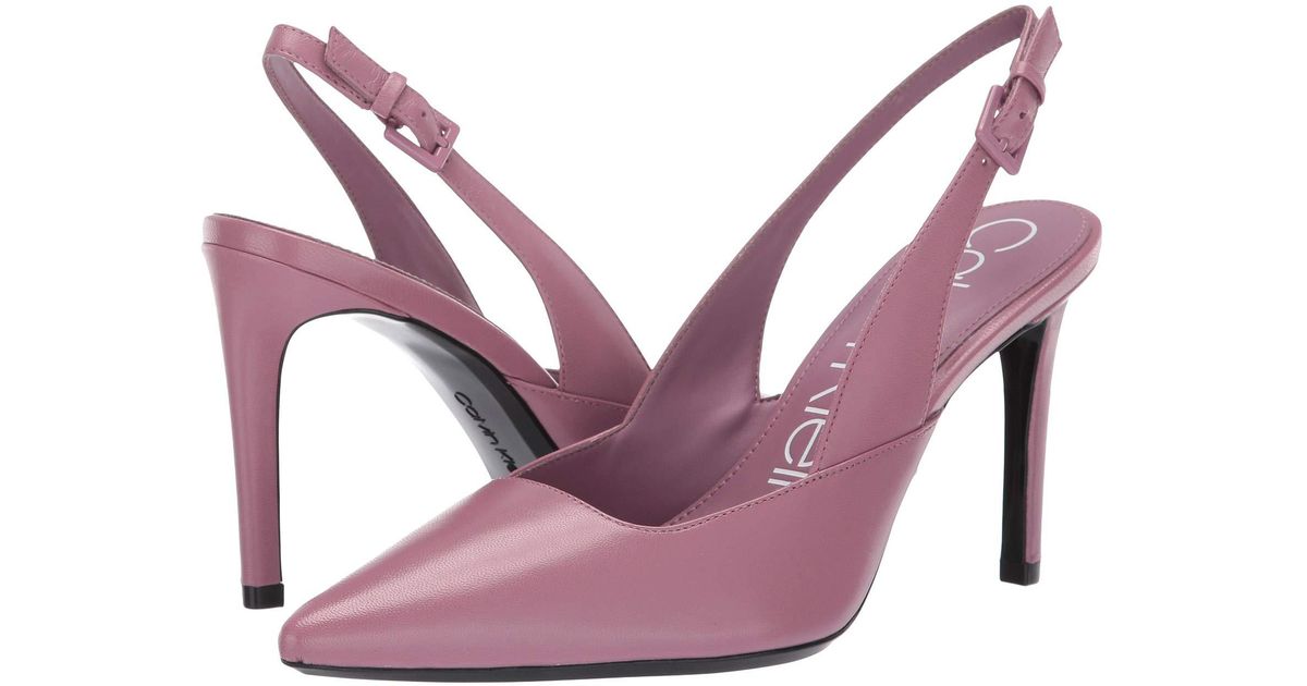 Calvin Klein Rielle Slingback Pump (amethyst Leather) High Heels in Purple  | Lyst