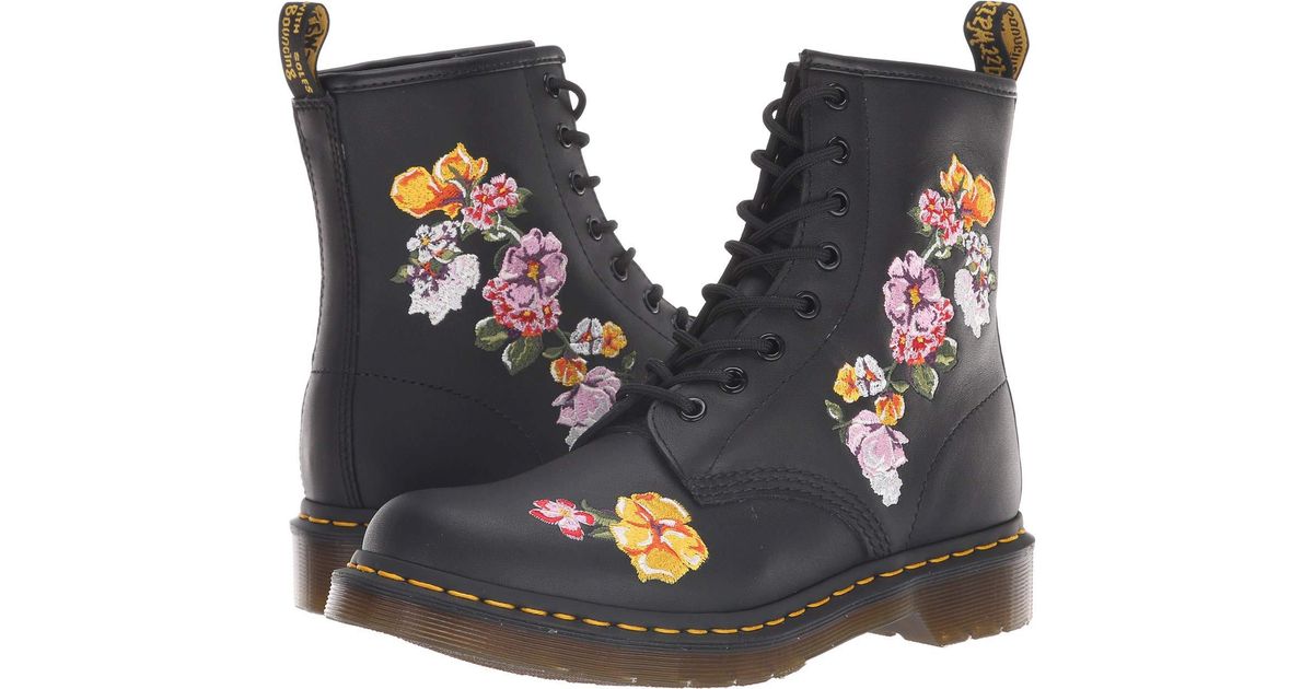 Dr. Martens Leather 1460 Finda Ii Floral Embroidery Combat Boots in Black |  Lyst