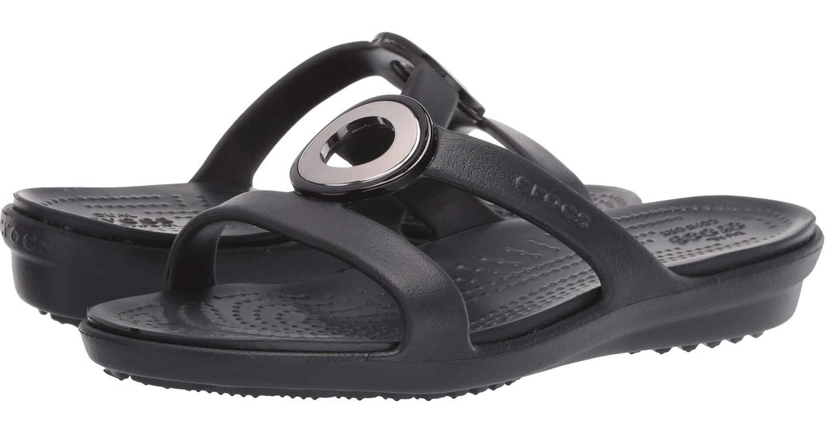 crocs sanrah metal block women's sandals