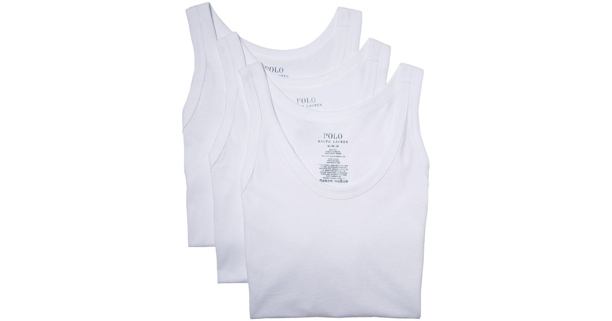 Polo Ralph Lauren Cotton Slim Fit Tank Top in White for Men | Lyst