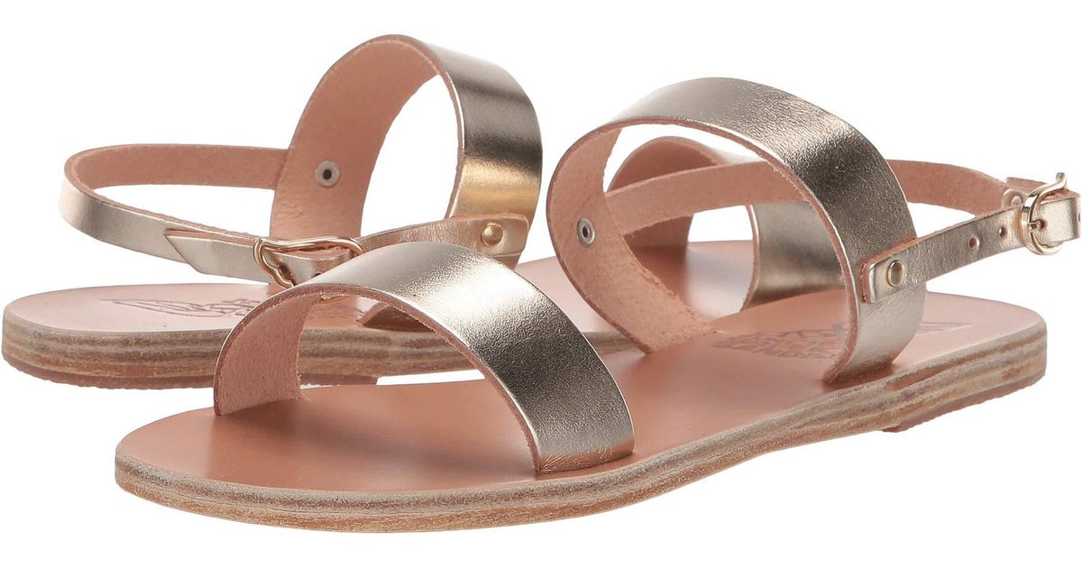 Ancient Greek Sandals Leather Clio in Silver (Metallic) - Lyst