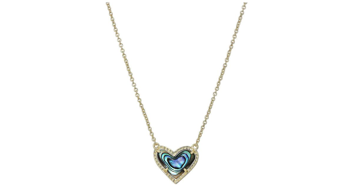 Kendra Scott Ari Heart Short Pendant Necklace in Blue Lyst