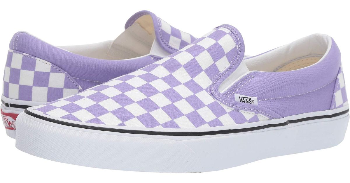 Vans Canvas Classic Slip-on Womens Violet Tulip Checkerboard Trainers in  Purple | Lyst