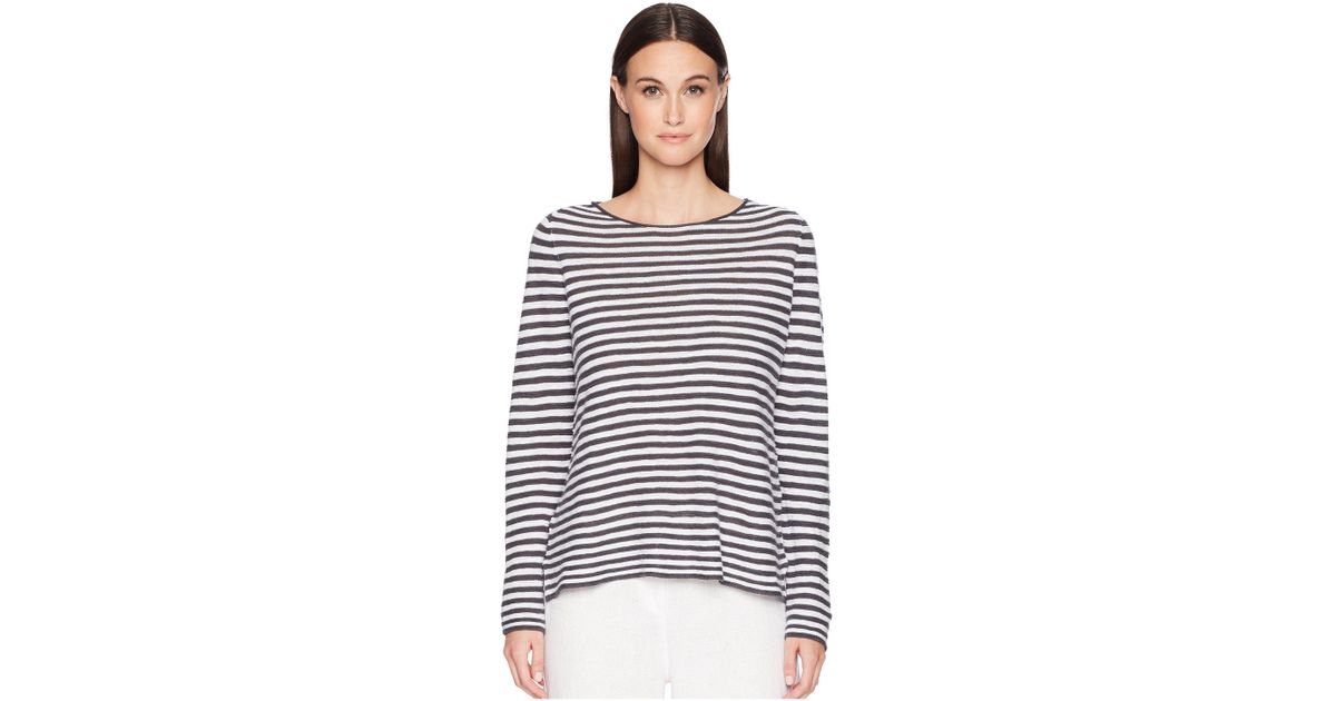 Eileen Fisher Organic Linen Cotton Stripe Top Lyst