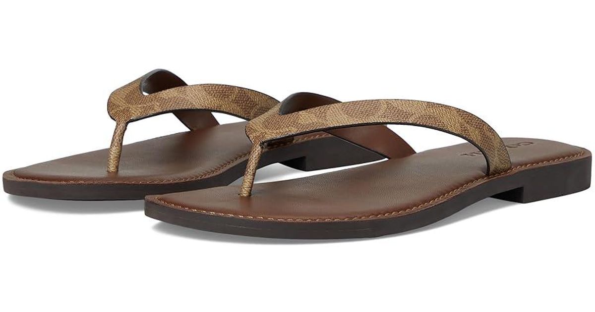 COACH Brianna Flip Flop in Brown | Lyst