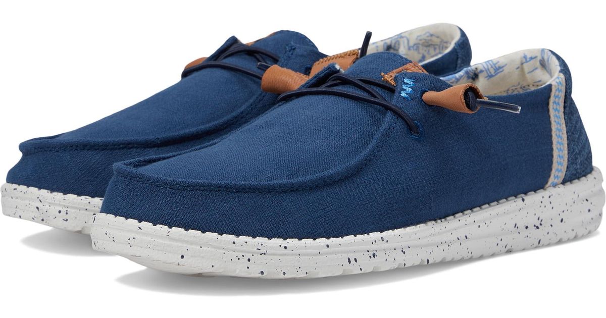 Hey Dude Wendy Washed Canvas Slip-on Casual Shoes in Blue | Lyst