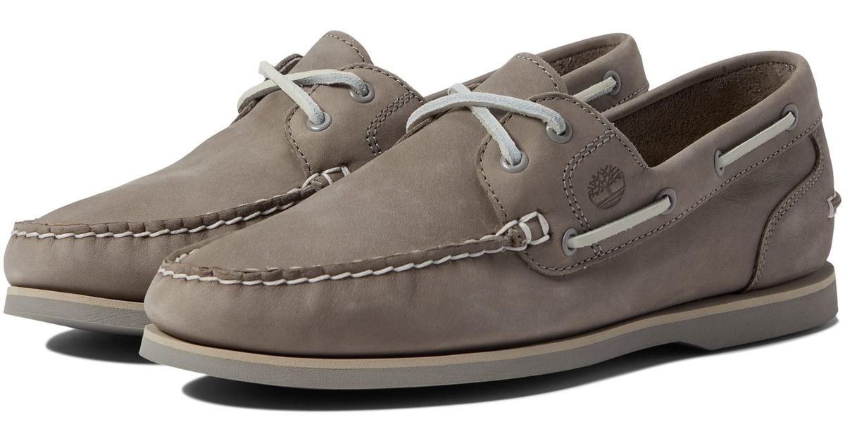 Timberland Leather Classic Boat Amherst 2eye Boat Shoe in Gray Lyst