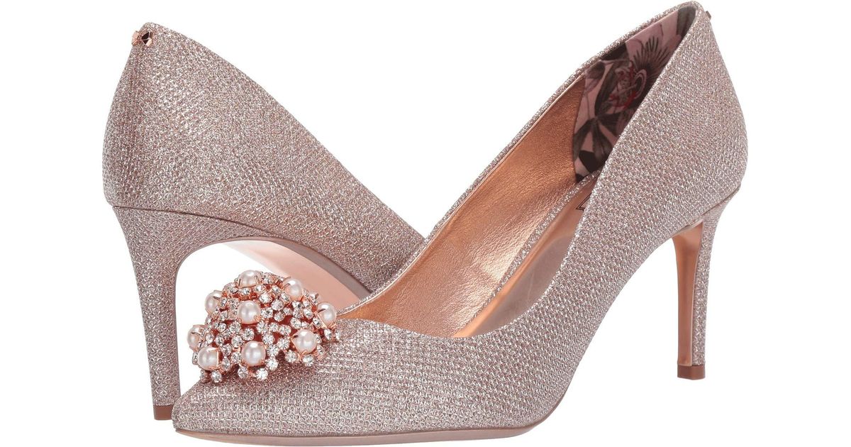 ted baker rose gold flats
