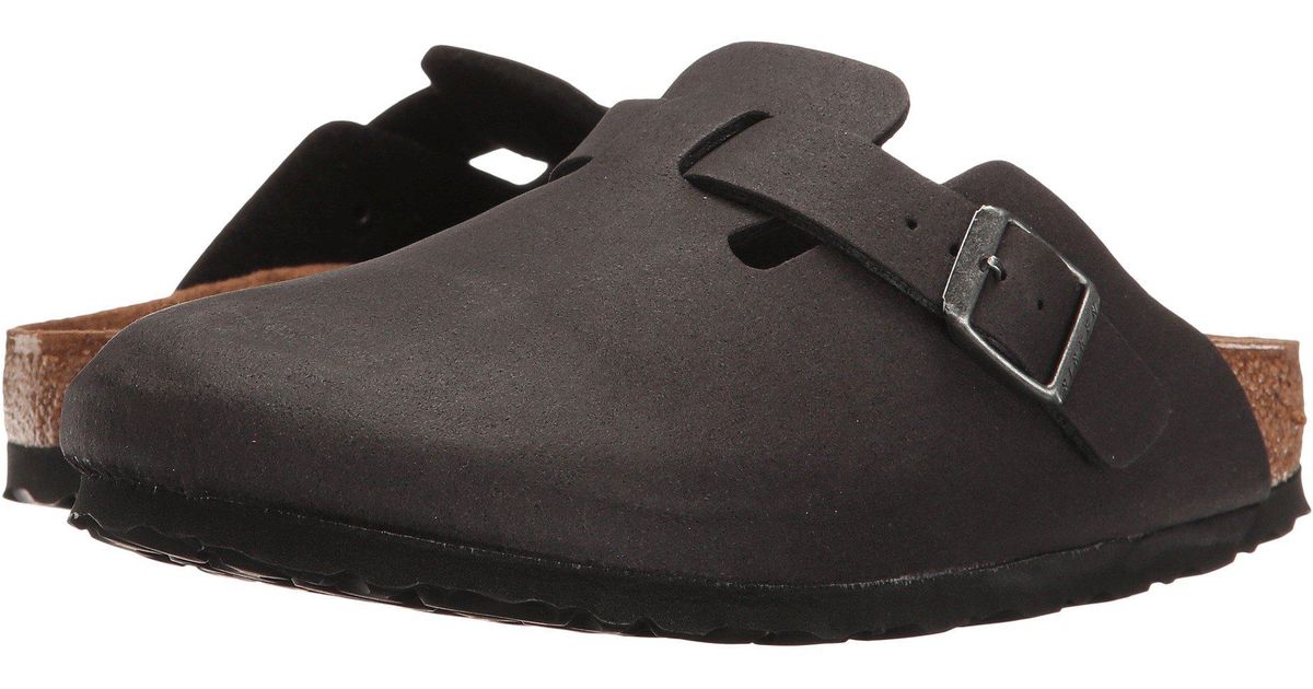Birkenstock Boston Vegan (anthracite Microfiber) Clog Shoes in Black for Men - Lyst