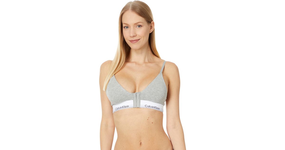 Calvin Klein Modern Cotton Lightly Lined Triangle Recovery Bra in Blue