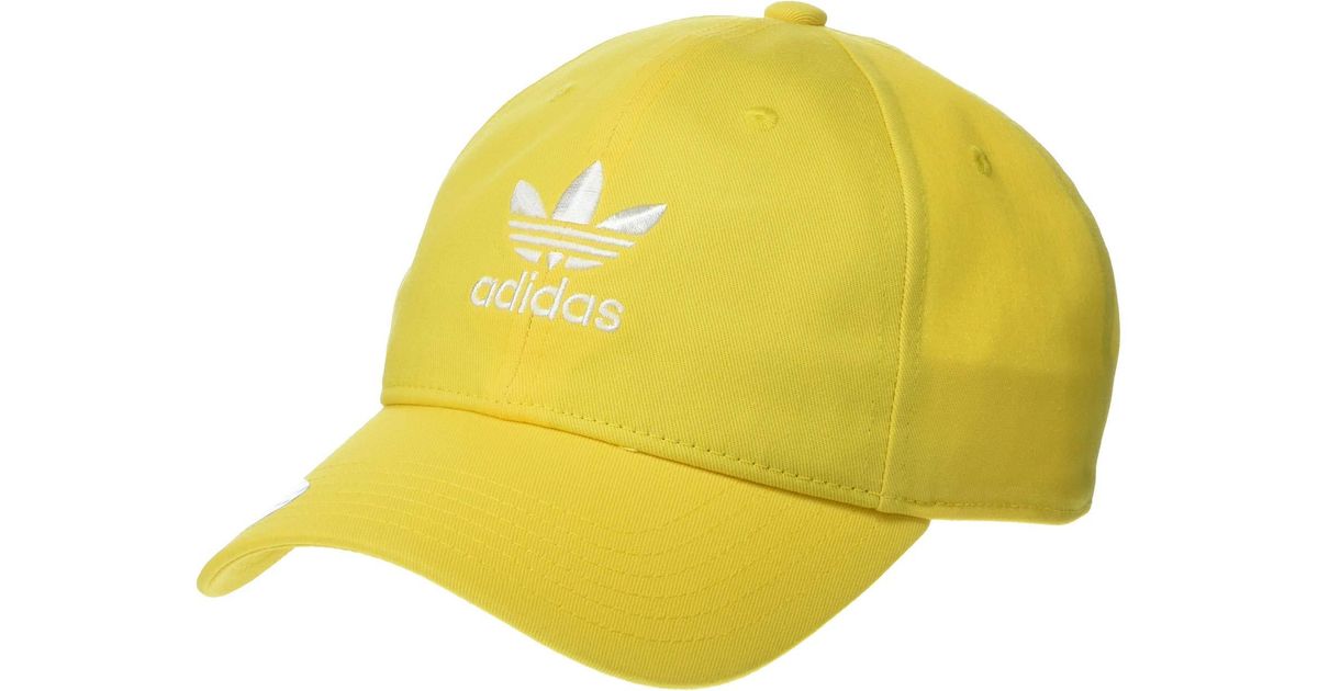 adidas Originals Cotton Originals Relaxed Strapback Hat in Yellow for ...