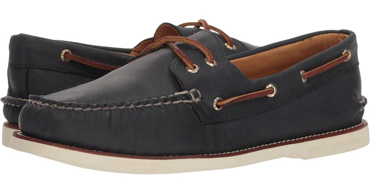Sperry Top-Sider Leather Gold Cup A/o 2-eye in Navy (Blue) for Men - Lyst