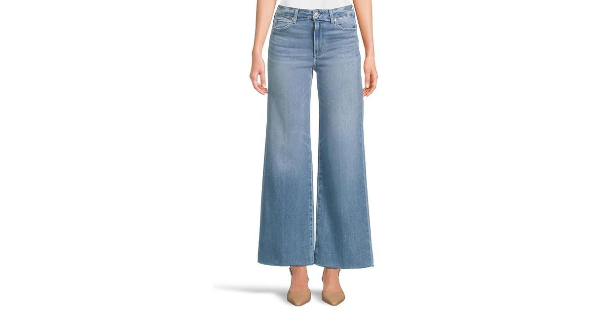 PAIGE Women's Anessa Raw Hem Jeans - Ultra High-Waisted Wide Leg, Vintage Wash