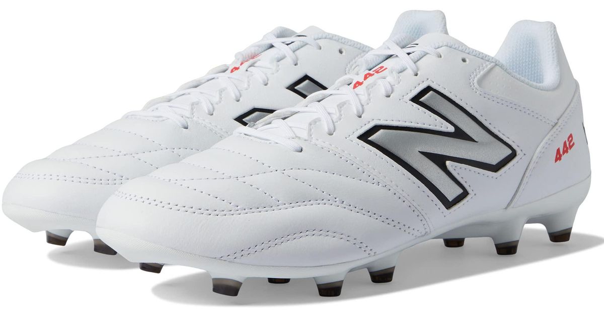 New Balance Leather 442 V2 Team Fg in White (Metallic) for Men Lyst