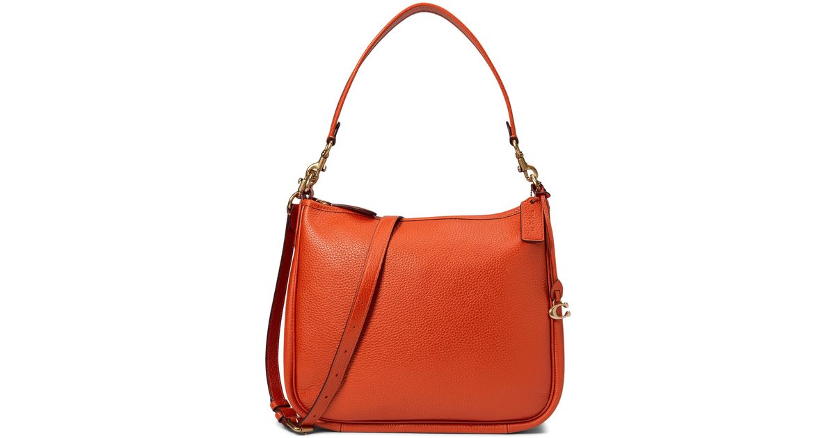 COACH Soft Pebble Leather Cary Shoulder Bag in Red | Lyst