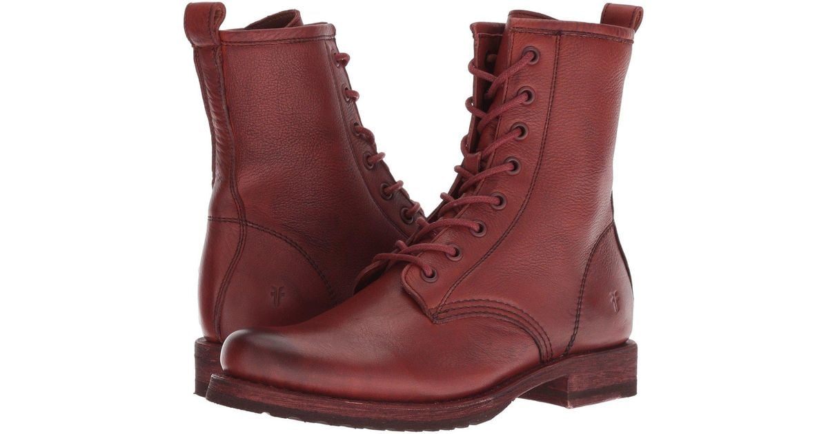 Frye Leather Veronica Combat (red Clay 