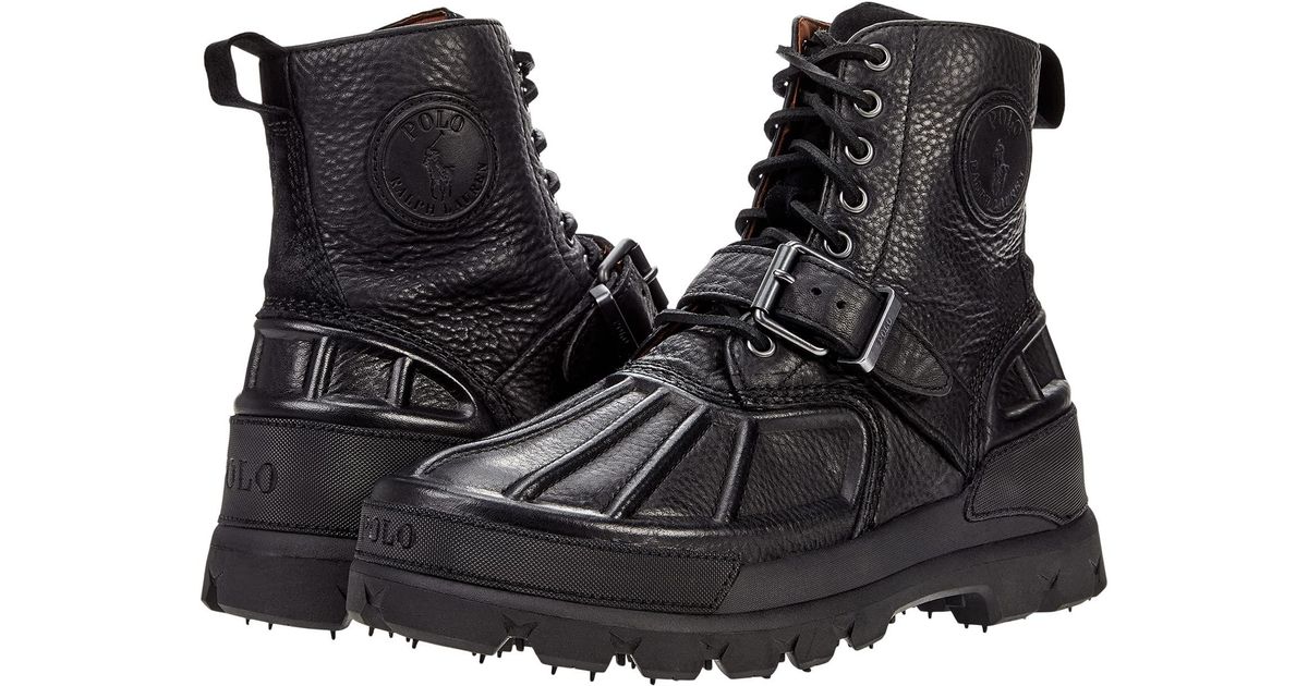 Polo Ralph Lauren Oslo High-s Leather Boot in Black for Men | Lyst
