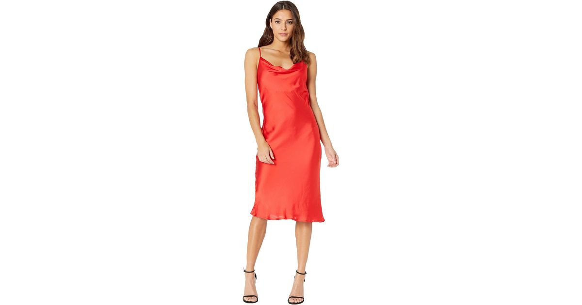 bardot red slip dress