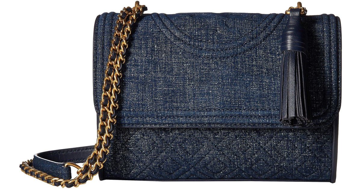 tory burch blue suede bag