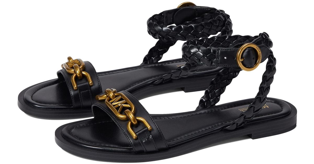 MICHAEL Michael Kors Synthetic Kailey Flat Sandal in Black | Lyst