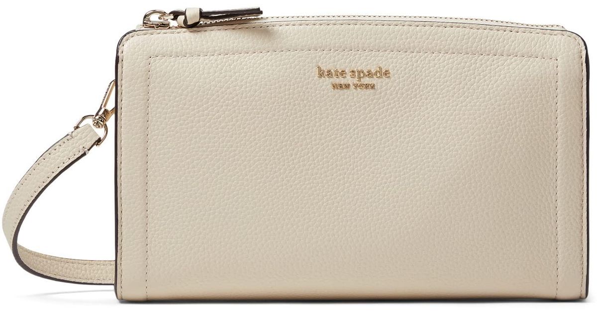 Kate Spade Knott Pebbled Leather Small Crossbody in White | Lyst