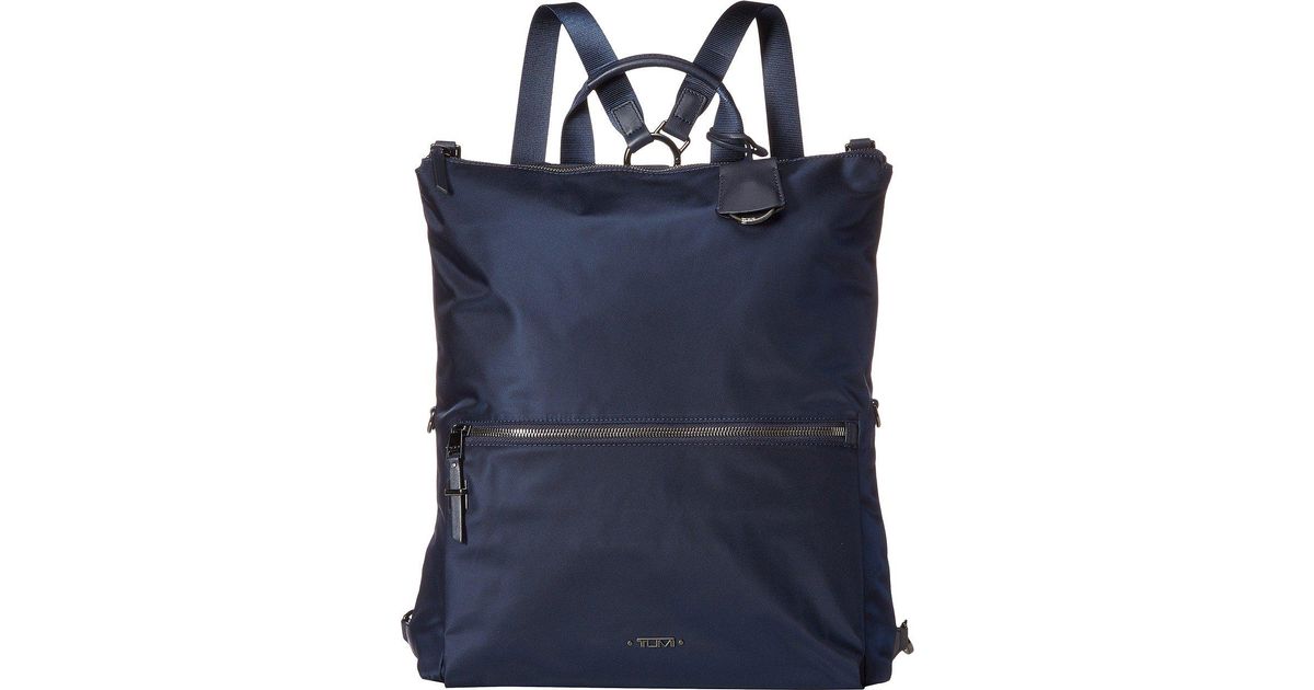 tumi navy blue backpack