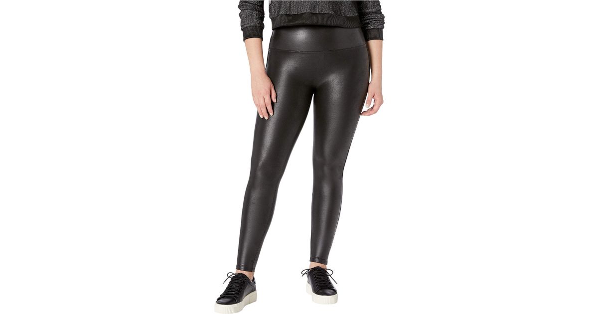 spanx faux leather leggings petite medium