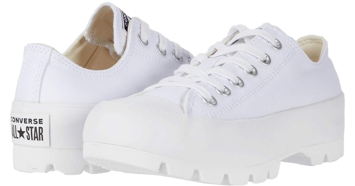 white lugged chuck taylor all star low sneakers