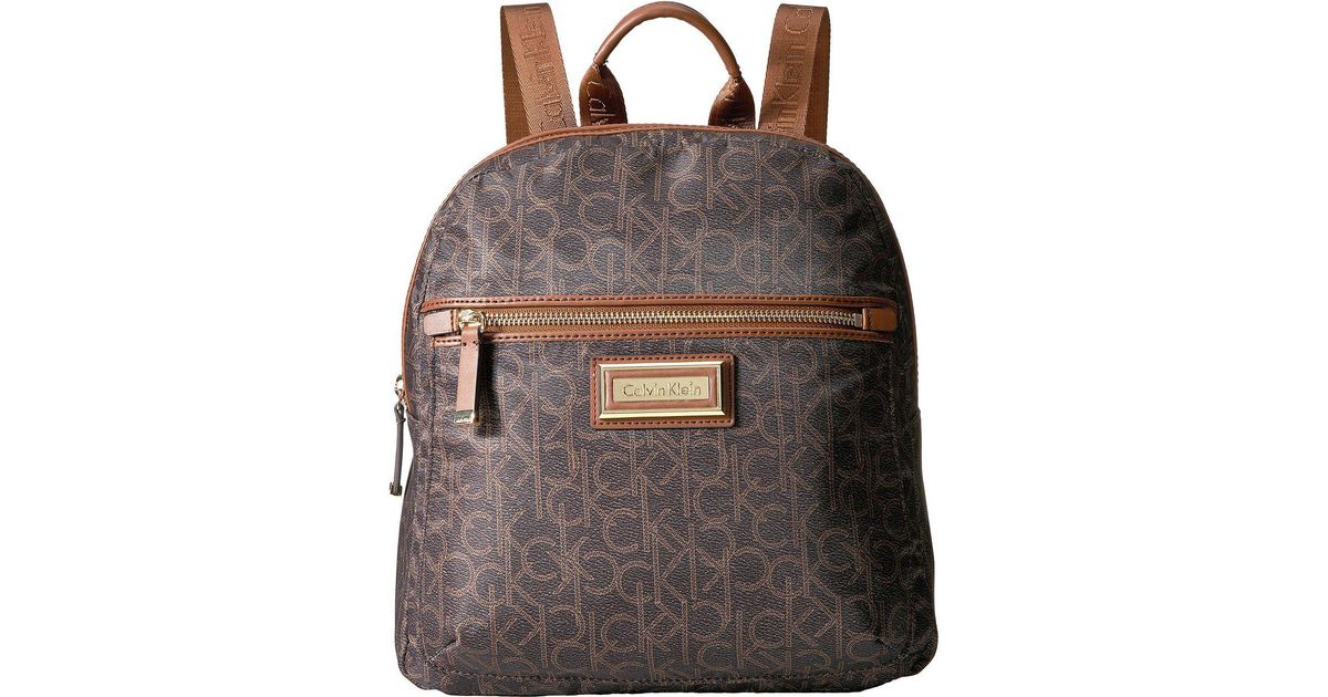 Calvin Klein Belfast Dressy Nylon Backpack (brown/khaki Photoprint) Backpack  Bags | Lyst
