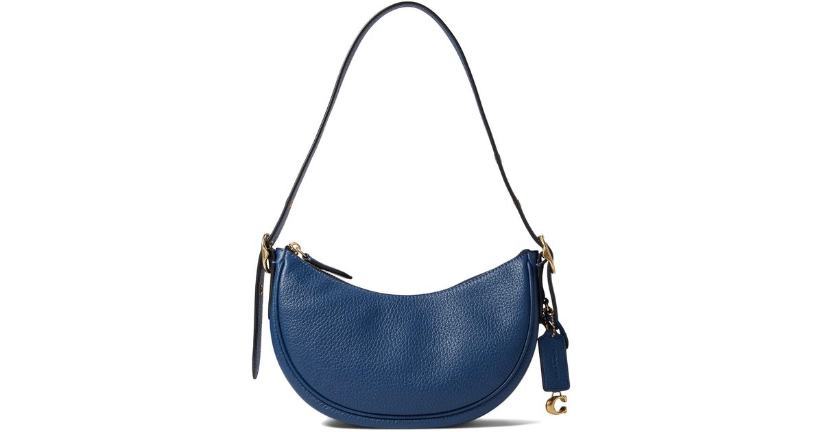 COACH Soft Pebble Leather Luna Shoulder Bag in Blue Lyst