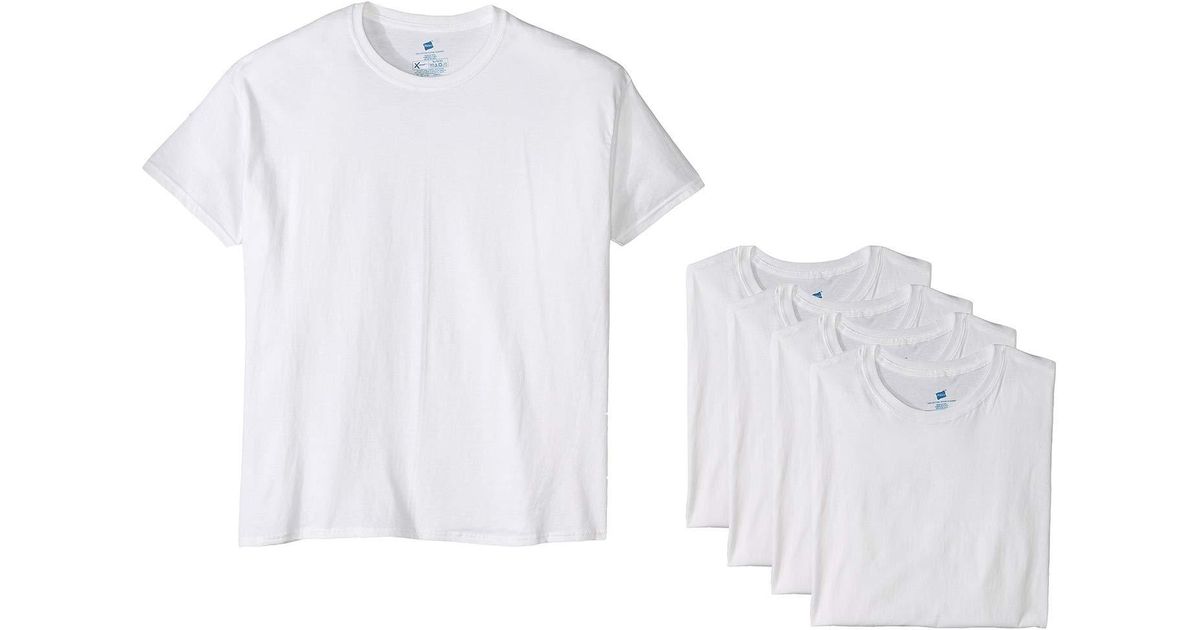Hanes Cotton 4-pack Xtemp Crew Tee in White for Men - Lyst
