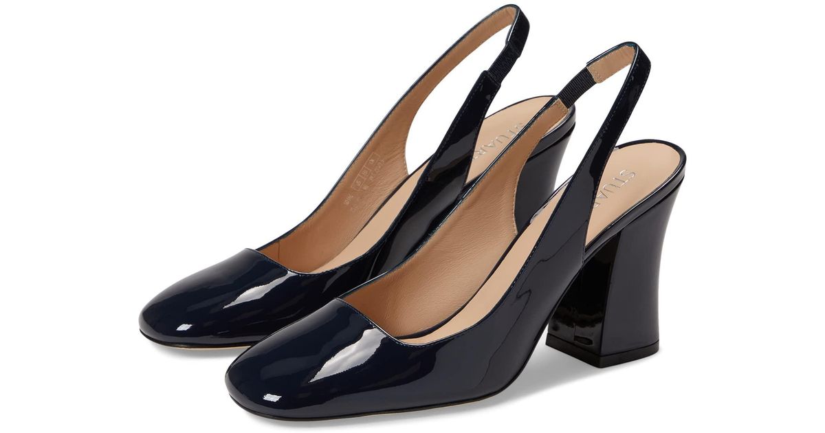 Stuart Weitzman Curveblock 85 Slingback Pump in Black Lyst