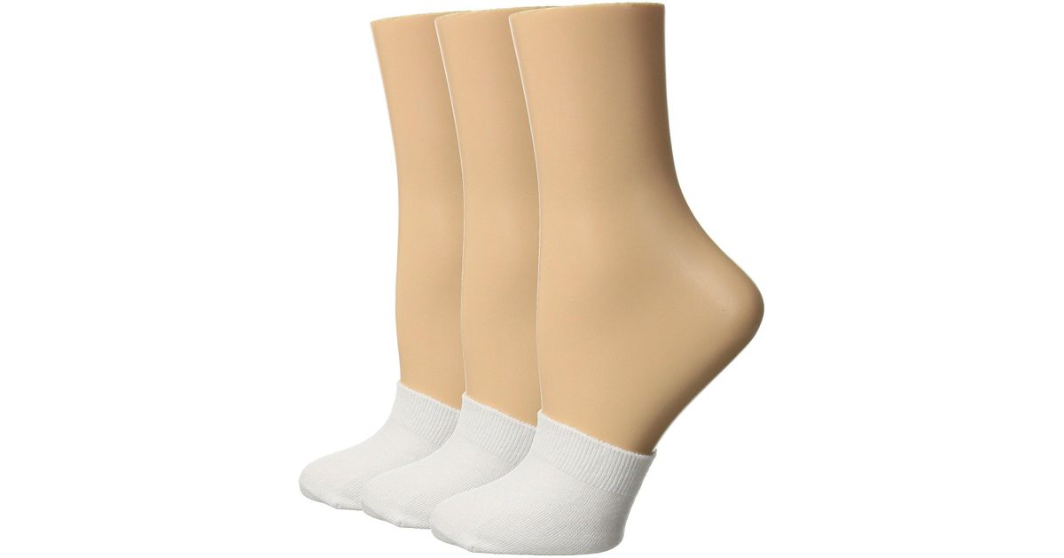 Hue Cotton Toe Topper 3-pack in White - Lyst