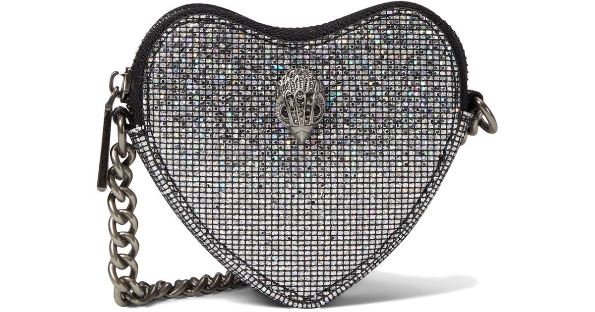 Kurt Geiger London Micro Sparkle Rhinestone Heart-Shaped Crossbody Bag
