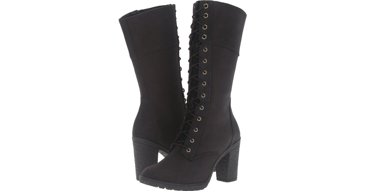 timberland black lace up boots