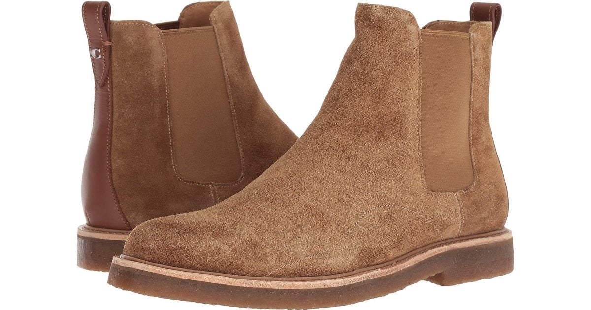 COACH Suede Chelsea Boot W/ Crepe Sole (peanut) Men's Shoes in Brown for  Men | Lyst