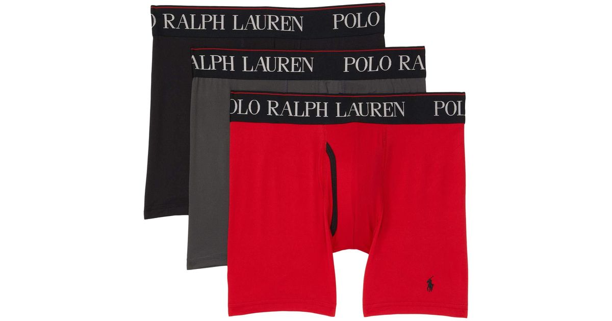 Polo Ralph Lauren 3-pack 4d-flex Cool Microfiber Boxer Briefs in Gray for  Men | Lyst