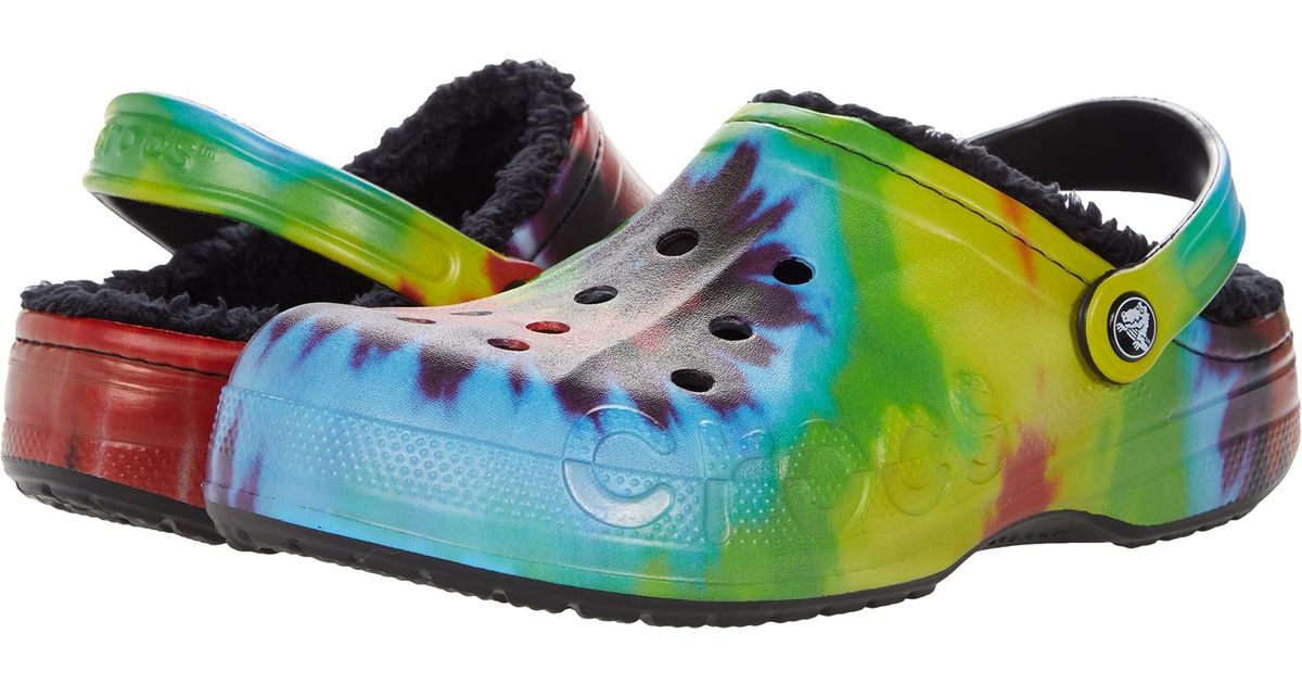 Crocs™ Baya Lined Tiedye Graphic Clog in Blue Lyst