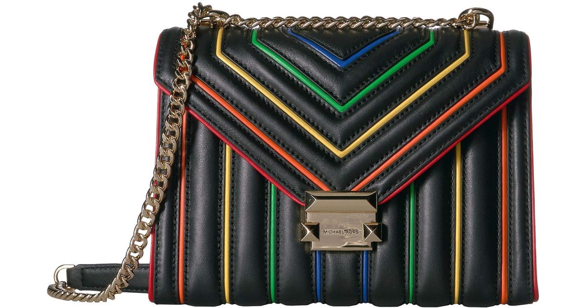 Michael Kors Whitney Large Rainbow Quilted Leather Convertible Shoulder Bag  in Black | Lyst