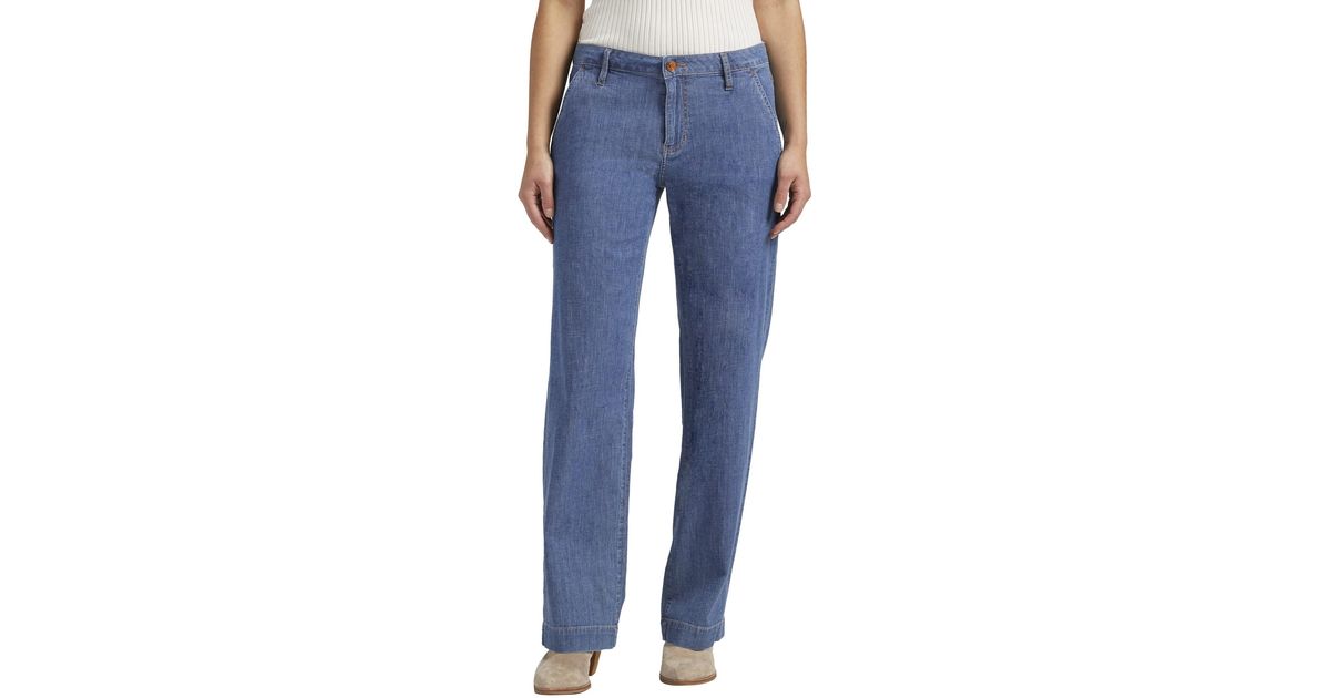 Jag Jeans High-rise Wide Leg Trousers in Blue | Lyst