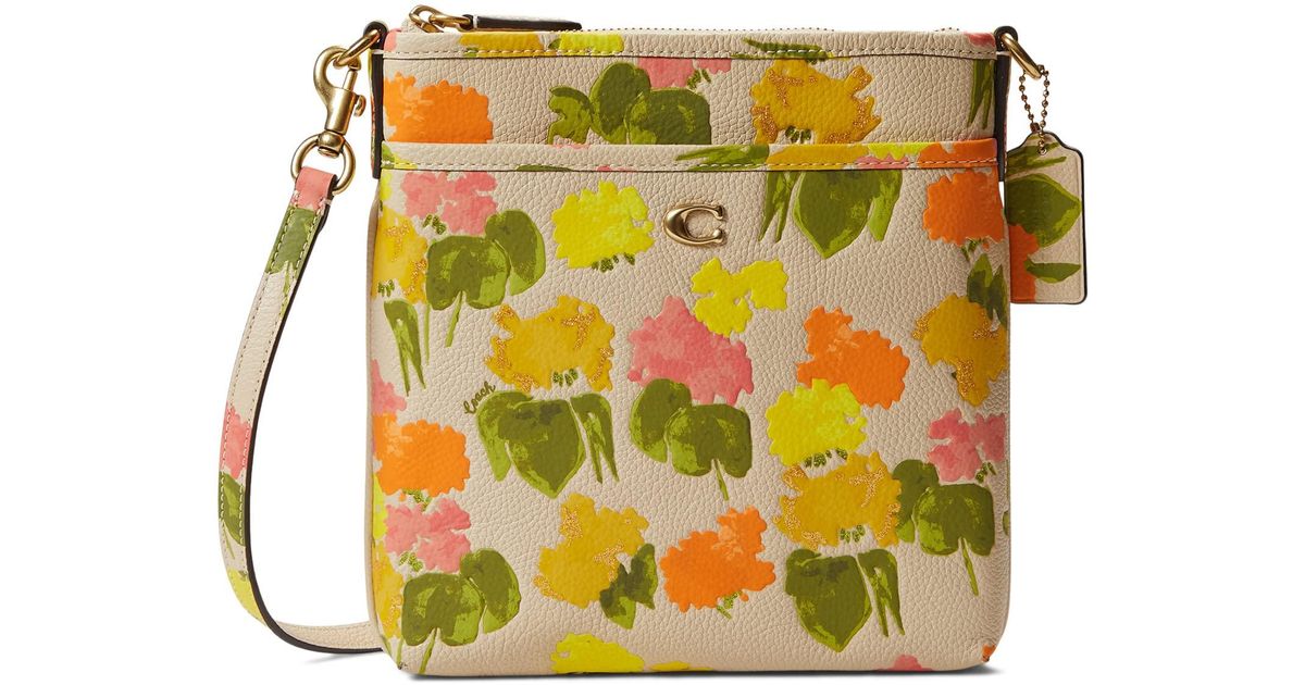COACH Floral Printed Leather Kitt Lyst