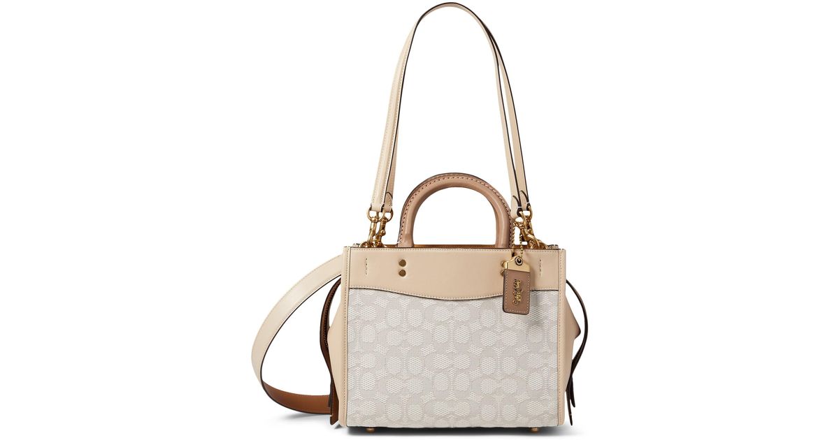 COACH Signature Textile Glovetanned Leather Trim Jacquard Rogue 25 in