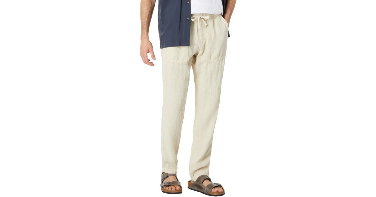 Faherty Linen Drawstring Pants in Blue for Men | Lyst