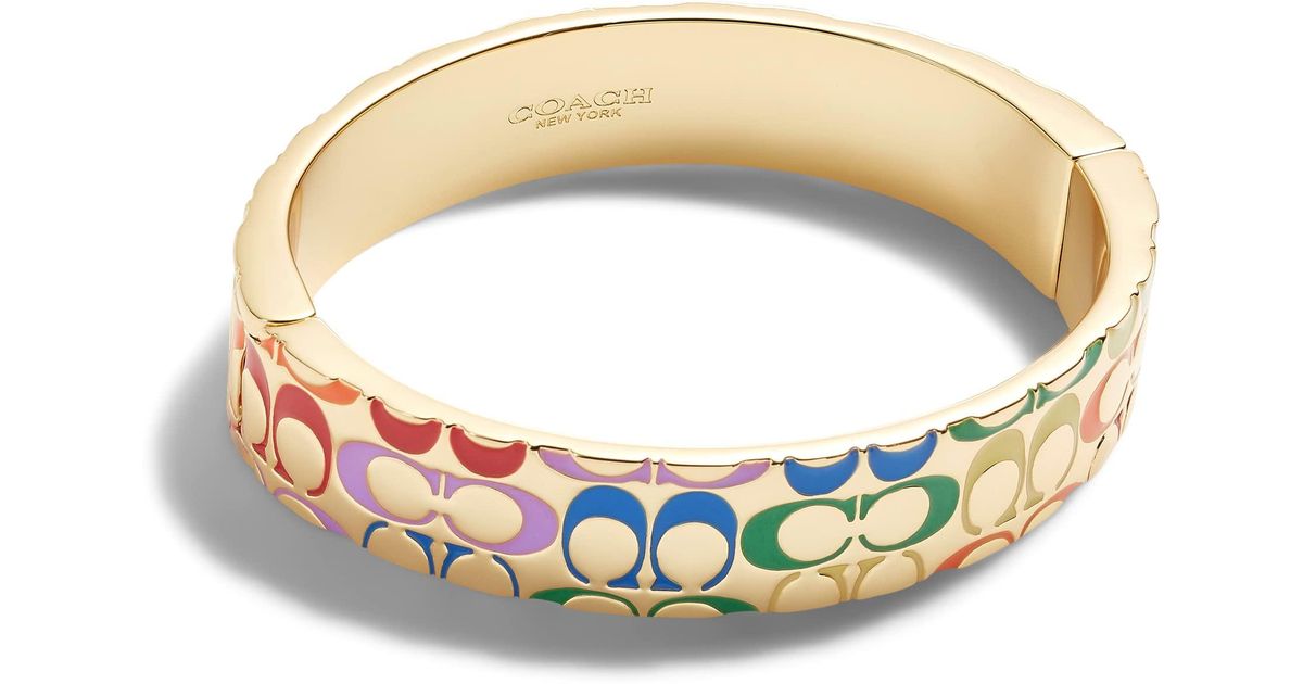 COACH Quilted Logo Bangle Bracelet Lyst