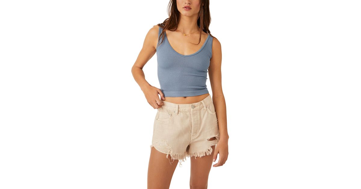 Free People Solid Rib Brami in Blue Lyst Free People Solid Rib Brami in Blue Lyst