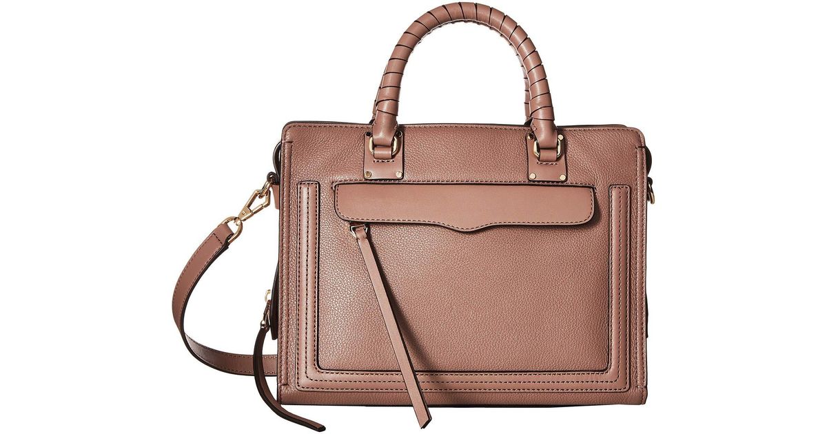 Lyst Rebecca Minkoff Bree Medium Top Zip Satchel Antique White Lyst Rebecca Minkoff Bree Medium Top Zip Satchel Antique White Handbags In Brown