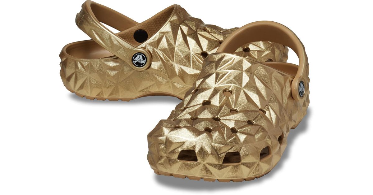 gold metallic crocs