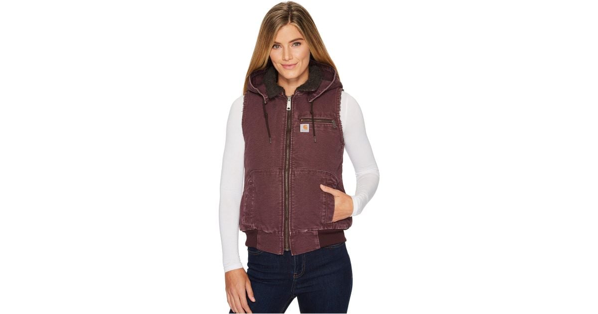 carhartt women's washed duck hooded vest